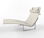 White leather chaise longue by Fritz Hansen