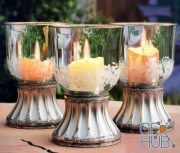 Candles in candlesticks with pattern