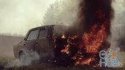 MotionArray – Burning Car Fire And Smoke 802109
