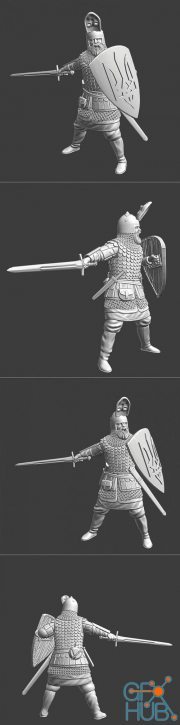 Medieval Russian heavy knight – 3D Print