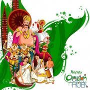 Happy Onam Indian traditional ceremony festive (EPS)