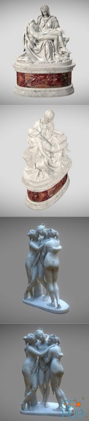 Pieta by Michelangelo and The Three Graces – 3D Print