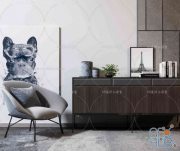 Armchair, stand and dog print 28