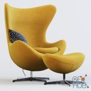 Egg chair and pouf