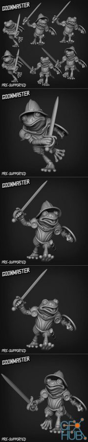 Goon Master Games - Sacred Swamp - Frog Swordsmen – 3D Print