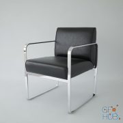 Baxton Studio Meg Black Leather Chair (max 2010, fbx)