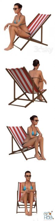 The girl in the beach chair (Vray, Corona)