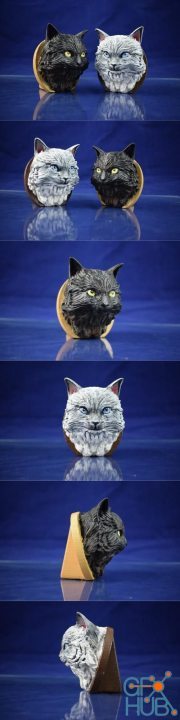 Long Hair Cat Bust – 3D Print