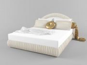 Classic bed with gold platen