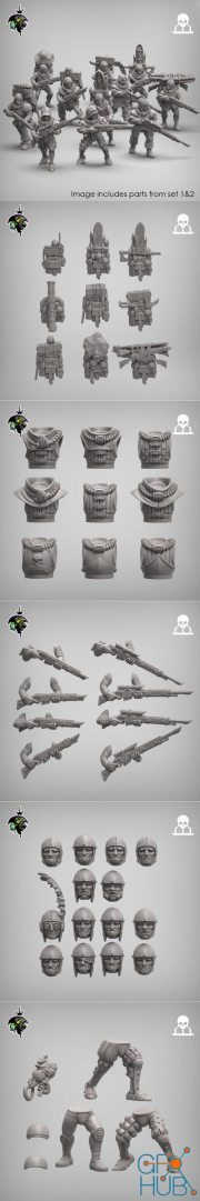 Reptilian Overlords Mercenaries and Militia Sci-Fi Expansion – 3D Print
