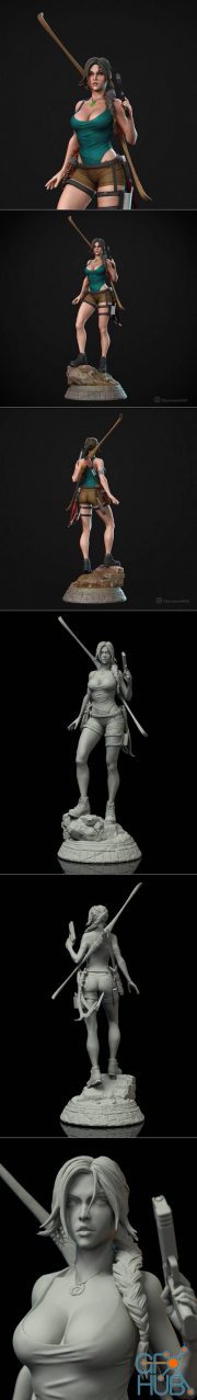 Lara Croft Tomb Raider Fan Art Statue – 3D Print