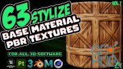 ArtStation – 63 Stylized Base Material +PBR Texture / Substance 3D painter and all 3d software