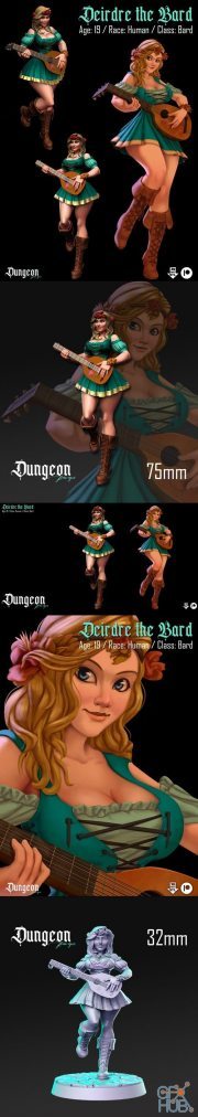 Dungeon Pin-ups Bard – 3D Print