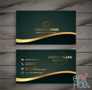 Golden company business card vector design (EPS)