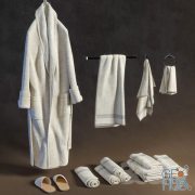 Bath set with bathrobe and towels