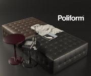 Poliform Gant pouf and Poliform Flute table