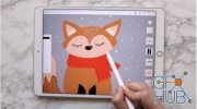 Skillshare - Vector Graphic Illustrations - Drawing on the iPad Pro in Adobe Draw - Digital animal illustrations
