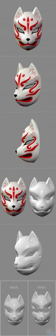 Kitsune Fox Mask – 3D Print