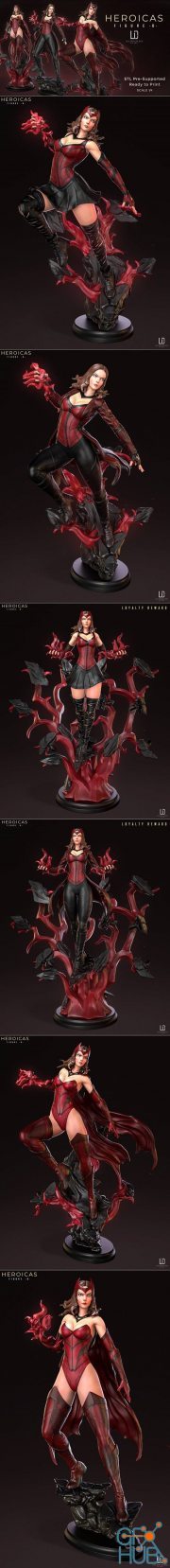 Heroicas Figure 8 - Scarlet Witch - P.1-P.2-P.3 – 3D Print
