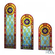 Stained-glass window in three sizes
