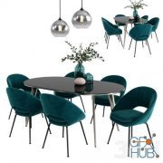 West elm set with Ombre Mirrored Pendant