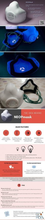 NEOPMask - 3D Printable mask with exchangeable filter