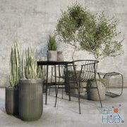 Outdoor furniture by SP01 and plants
