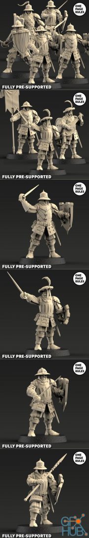 One Page Rules - Age of Fantasy Duchies of Vinci Militia – 3D Print