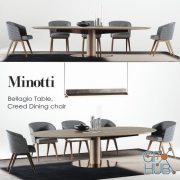 Bellagio table, chair Creed by Minotti