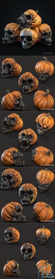 Evil Pumpkin Skulls – 3D Print