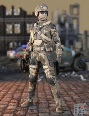 Daz3D, Poser: Assault Soldier Outfit for Genesis 8 Male(s)