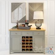 Provence style Wine chest of drawers «Jules Verne» gray