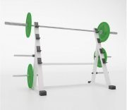 White barbell stand