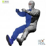 3D Scan Store – Racing Driver Seated Pose