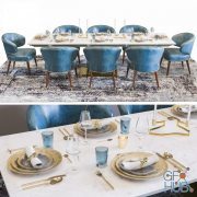 Luxury Ottiu Set with Tippi Dining Chair