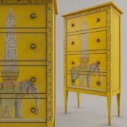 Yellow chest of drawers by Moissonnier