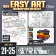 Gumroad – Trent Kaniuga – Easy Art Lessons 21-25 (Drawing Vehicles)