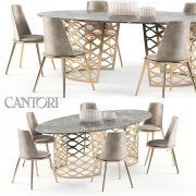 Cantori set with Isidoro table and Aurora chair