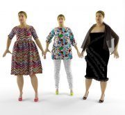 Three versions of the mannequin plus-size