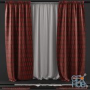 Red brown curtains