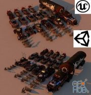 CGTrader – Battle Car Package Low-poly 3D models