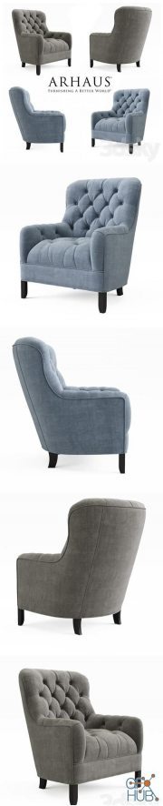 TUFTED UPHOLSTERED CHAIR IN TWEED