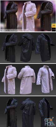 Men’s raincoats. Clo3d, Marvelous Designer projects (ZPRJ)