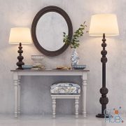 Decorative set with lamps