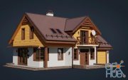 12 Wooden House Game 3D Models Collection