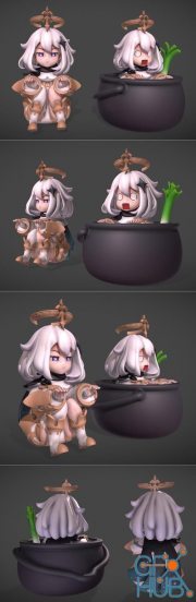 Paimon in the pot - Fanart – 3D Print