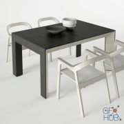 Bauline Perspectiva table, Diade chair