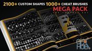 2100 + Custom shapes + 1000+ Cheat brushes Mega pack for Concept art