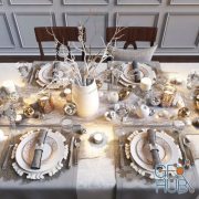 Festive table setting with apples