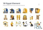 30 Egypt Element Vector Icons – Flat (EPS)